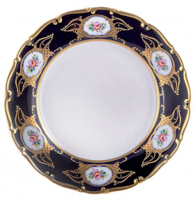 Набор тарелок 19 см 6 шт  Bohemia Porcelan Moritz Zdekauer 1810 s.r.o. "Анжелика /Цветы /Кобальт" / 033810