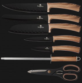 Набор ножей для кухни 8 предметов на подставке  Berlinger Haus "Forest Light Brown" / 135643