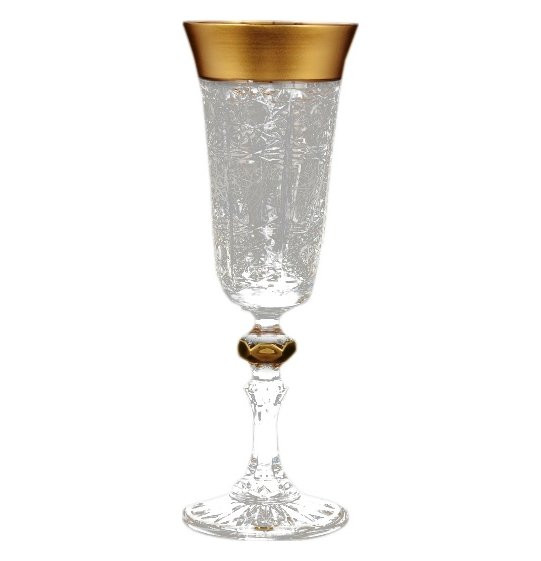 Бокалы для шампанского 150 мл 6 шт  Sonne Crystal &quot;Хрусталь с золотом&quot; / 094918