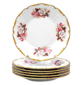 Набор тарелок 17 см 6 шт  Bohemia Porcelan Moritz Zdekauer 1810 s.r.o. "Анжелика /Букет из роз" / 010901