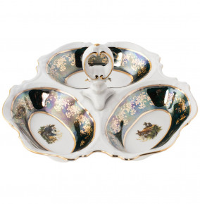 Менажница 19 см  Royal Czech Porcelain "Офелия /Охота зеленая" / 203448