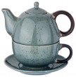 Чайный набор 2 предмета (чайник 400 мл и чашка 329 мл) серо-зелёный  LEFARD &quot;Лимаж&quot; / 187090