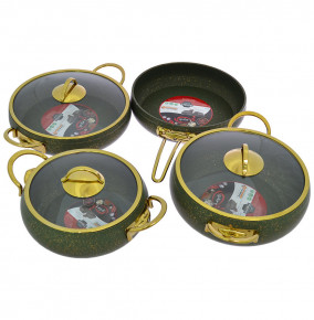 Набор посуды 7 предметов антипригарное покрытие оливковый  Repast "Leydi /Elite Royal" / 288451