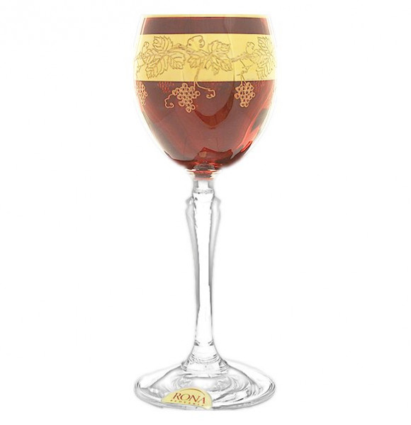 Бокалы для белого вина 150 мл 6 шт рубиновые  Rona &quot;Люция /Золотой виноград&quot; / 018235