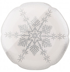 Тарелка 21 см акцентная  АКСАМ "Snowflake silver pearl" / 259923