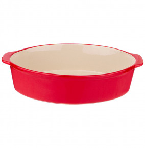 Блюдо для запекания и выпечки 32,5 х 22 х 8 см овальное красное  Agness "Без декора" / 253955