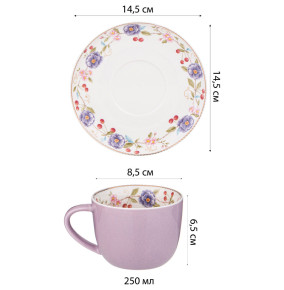 Набор чайных пар 250 мл 6 шт  LEFARD "Blossom /Вишня и цветы" ассорти / 323230