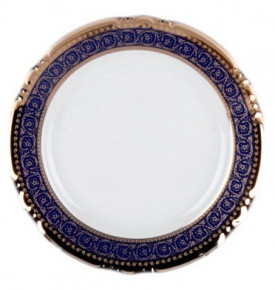 Набор тарелок 23 см 6 шт глубокие  Thun "Констанция /Синяя полоса с золотом" / 107641