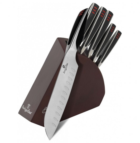 Набор кухонных ножей 6 предметов на подставке  Berlinger Haus &quot;Phantom Line&quot;. / 136402