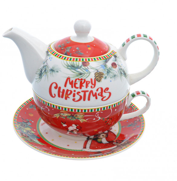 Чайный набор 3 предмета (заварочный чайник + чайная пара)  Royal Classics &quot;Christmas time /Royal Classic&quot; / 228348