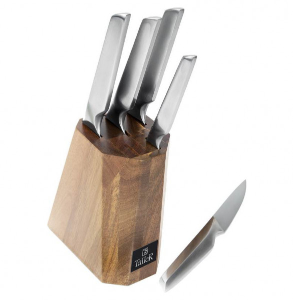 Набор кухонных ножей 5 предметов на подставке  Taller &quot;Стивентон /TalleR&quot; / 284675