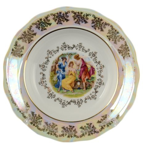 Набор тарелок 23 см 6 шт глубокие  Royal Czech Porcelain &quot;Фредерика /Мадонна перламутр&quot; / 099417