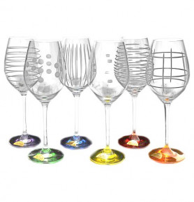 Бокалы для белого вина 360 мл 6 шт  Rona "Celebration /Разноцветные" / 059278