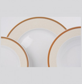 Набор тарелок 18 предметов (19, 23, 25 см)  Thun "Кристина /Бежевая с золотом" / 048765