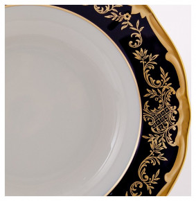 Набор тарелок 22 см 6 шт глубокие  Weimar Porzellan "Ювел /Синий с золотым узором" / 047102