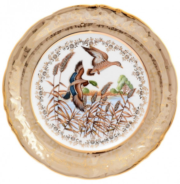 Набор тарелок 24 см 6 шт  Sterne porcelan &quot;Фредерика /Охота бежевая&quot; / 128794