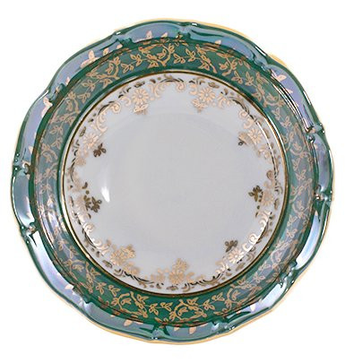 Набор салатников 13 см 6 шт  Royal Czech Porcelain &quot;Офелия /Зелёная /Золотые листики&quot; / 203811