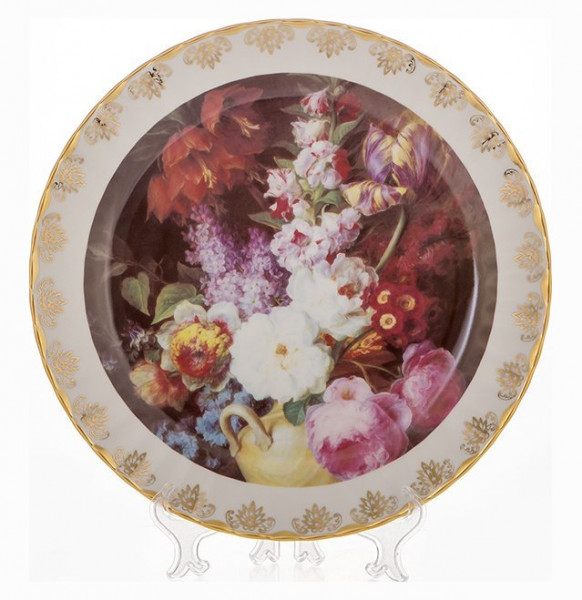 Настенная тарелка 32 см  Bavarian Porcelain &quot;Цветы 6&quot; / 085327
