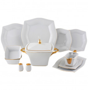 Столовый сервиз на 6 персон 27 предметов  Royal Czech Porcelain "Львов /Отводка золото"  / 203695