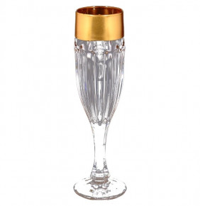 Бокалы для шампанского 150 мл 6 шт  Crystalite Bohemia "Сафари /Матовое золото" / 124829