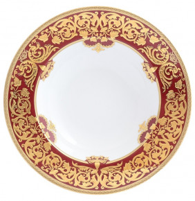 Набор тарелок 23 см 6 шт (глубокие)  Falkenporzellan "Наталия /Бордо в золотой роскоши" / 128625