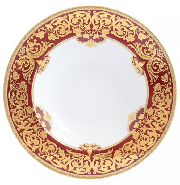 Набор тарелок 23 см 6 шт (глубокие)  Falkenporzellan &quot;Наталия /Бордо в золотой роскоши&quot; / 128625