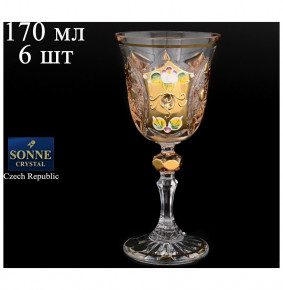Бокалы для белого вина 170 мл 6 шт  Sonne Crystal "Лаура /Хрусталь с золотом" / 067814