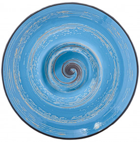Тарелка 24 см глубокая голубая  Wilmax "Spiral" / 261660