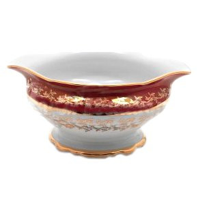 Соусник  Royal Czech Porcelain &quot;Мария-Тереза /Красная /Золотые листики&quot; / 204376
