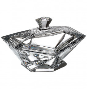 Крышка от вазы для конфет 22 см  Crystalite Bohemia "Оригами /Без декора" / 167159