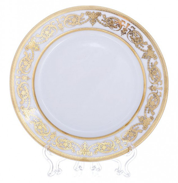 Набор тарелок 21 см 6 шт  Bavarian Porcelain &quot;Александрия /Золотой узор на белом&quot; / 095927