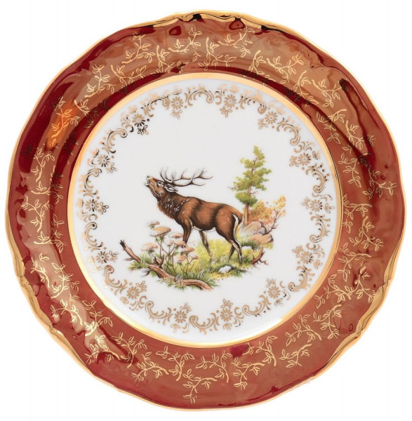 Набор тарелок 21 см 6 шт  Sterne porcelan &quot;Фредерика /Охота красная&quot; / 128804