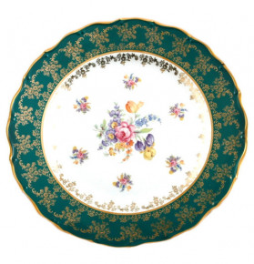 Блюдо 30 см круглое  Bohemia Porcelan Moritz Zdekauer 1810 s.r.o. "Офелия /Изумруд /Полевой цветок" / 046458