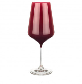 Бокалы для красного вина 450 мл 6 шт  Crystalex CZ s.r.o. "Сандра /Красные" прозрачная ножка / 246588